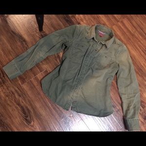 Army Green Button Up